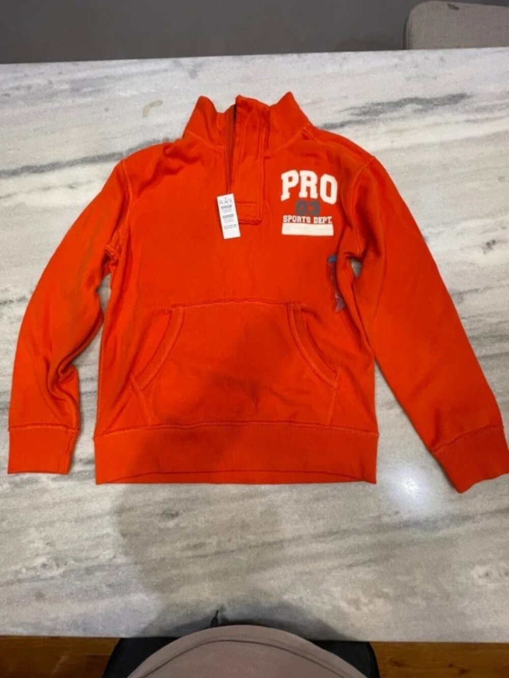 The Children’s Place Boys Orange Half Zip Pullover Sweatshirt L (10/12) NWT